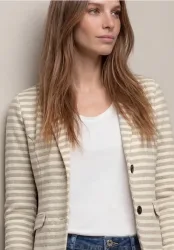Basic Blazer mit Knöpfen und Streifen
