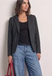 Basic Blazer mit Karomuster und Taschen