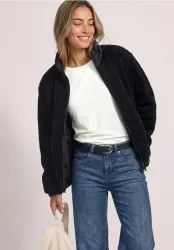 Teddy-Jacke mit Softshelldetails
