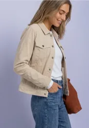 Jacke aus Cord mit Knopfleiste