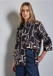 Lange Bluse mit Turn