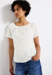 Bluse mit Lochstickerei