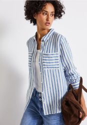 Gestreifte Leinenhemdbluse