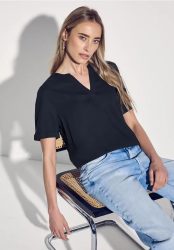 Bluse in Unifarbe