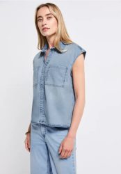 Jeansbluse im Bleached