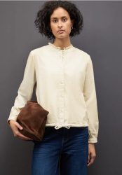 Cordbluse mit Tunnelzug