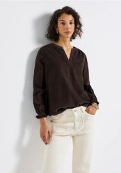 Cordbluse mit Rüschendetails