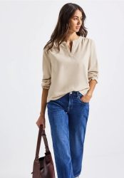Cordbluse mit Rüschendetails
