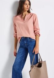 Cordbluse mit Rüschendetails