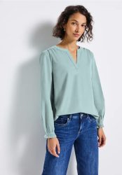 Cordbluse mit Rüschendetails