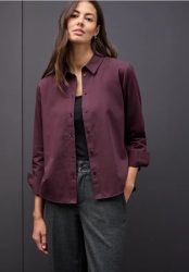 Hemdbluse in Unifarbe