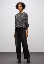 Print Bluse mit Tape Details