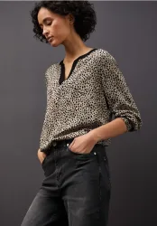 Leo Split Neck Bluse