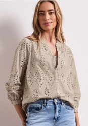 Bluse mit Split Neck und Shiffley