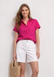 Dropped Shoulder Bluse aus Leinen
