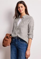 Langarm Hemdbluse aus Leinen