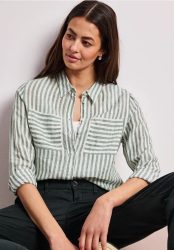 Langarm Hemdbluse aus Leinen