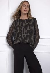 Gemusterte Chiffon Bluse