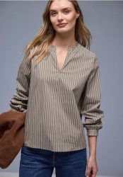Streifen Bluse mit Rüschen