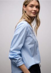 Streifen Bluse mit Rüschen