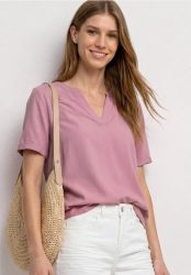 Kurzarm Bluse mit Turn