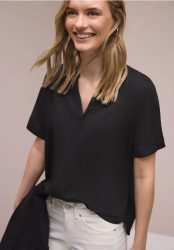 Kurzarm Bluse mit Turn