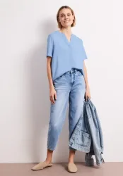 Kurzarm Bluse mit Turn