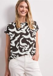 Dropped Shoulder Blusenshirt mit Print