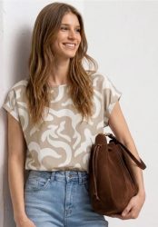 Dropped Shoulder Blusenshirt mit Print