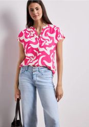 Dropped Shoulder Blusenshirt mit Print