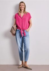 Dropped Shoulder Bluse mit Bowling