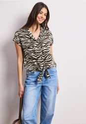 Dropped Shoulder Bluse mit Bowling
