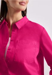 Langarm Bluse mit Hemdkragen aus Twill
