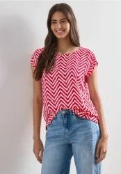 Dropped Shoulder Blusenshirt mit Rundhals