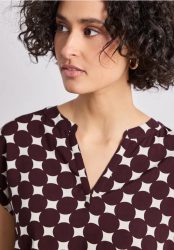 Dropped Shoulder Bluse mit Split Neck