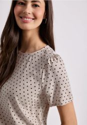Kurzarm Blusenshirt mit Rundhals