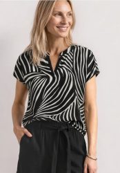 Blusenshirt mit Split Neck und Leo