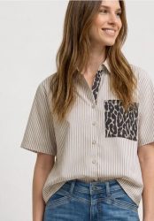 Kurzarm Hemdbluse mit Leo