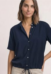 Kurzarm Hemdbluse in Unifarbe