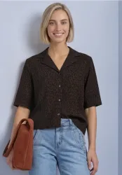 Kurzarm Bluse mit Bowling