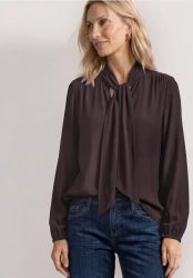 Langarm Bluse mit Schleifendetail