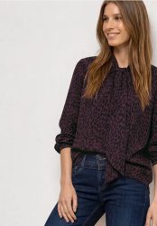 Langarm Bluse mit Schleifendetail