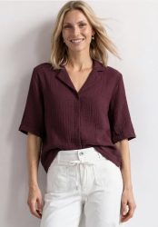 Musselin Bluse mit Bowling