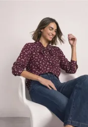 Langarm Bluse mit Schleifendetail