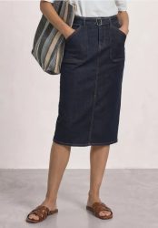 High Waist Midirock mit Gürtel