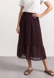 Midirock aus Chiffon mit Volant