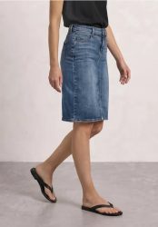 High Waist Midirock mit Knopfdetails