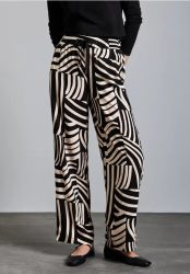 Gemusterte Wide Leg Hose