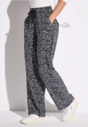 Gemusterte Wide Leg Hose
