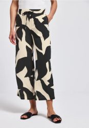 Gemusterte 7/8 Wide Leg Hose